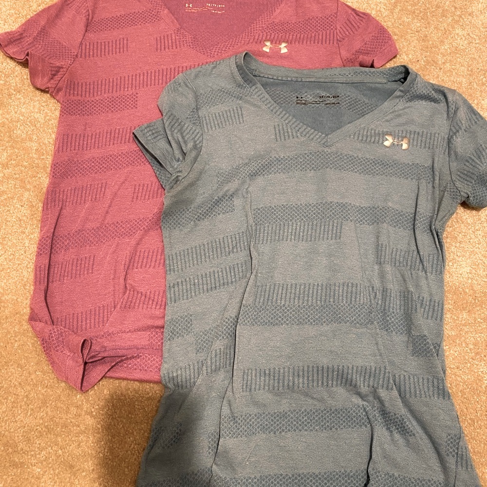 Under Armour Blue and Pink Short Sleeve Tees